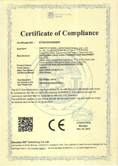 Cina Sinotechdrill International Co., Ltd Sertifikasi